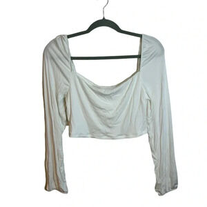 Aritzia Sunday Best Ribbed Long Sleeve Cropped Top
